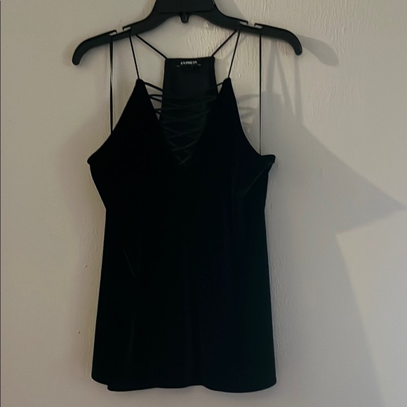 Express Tops - Elegant Black Velvet Women's Top